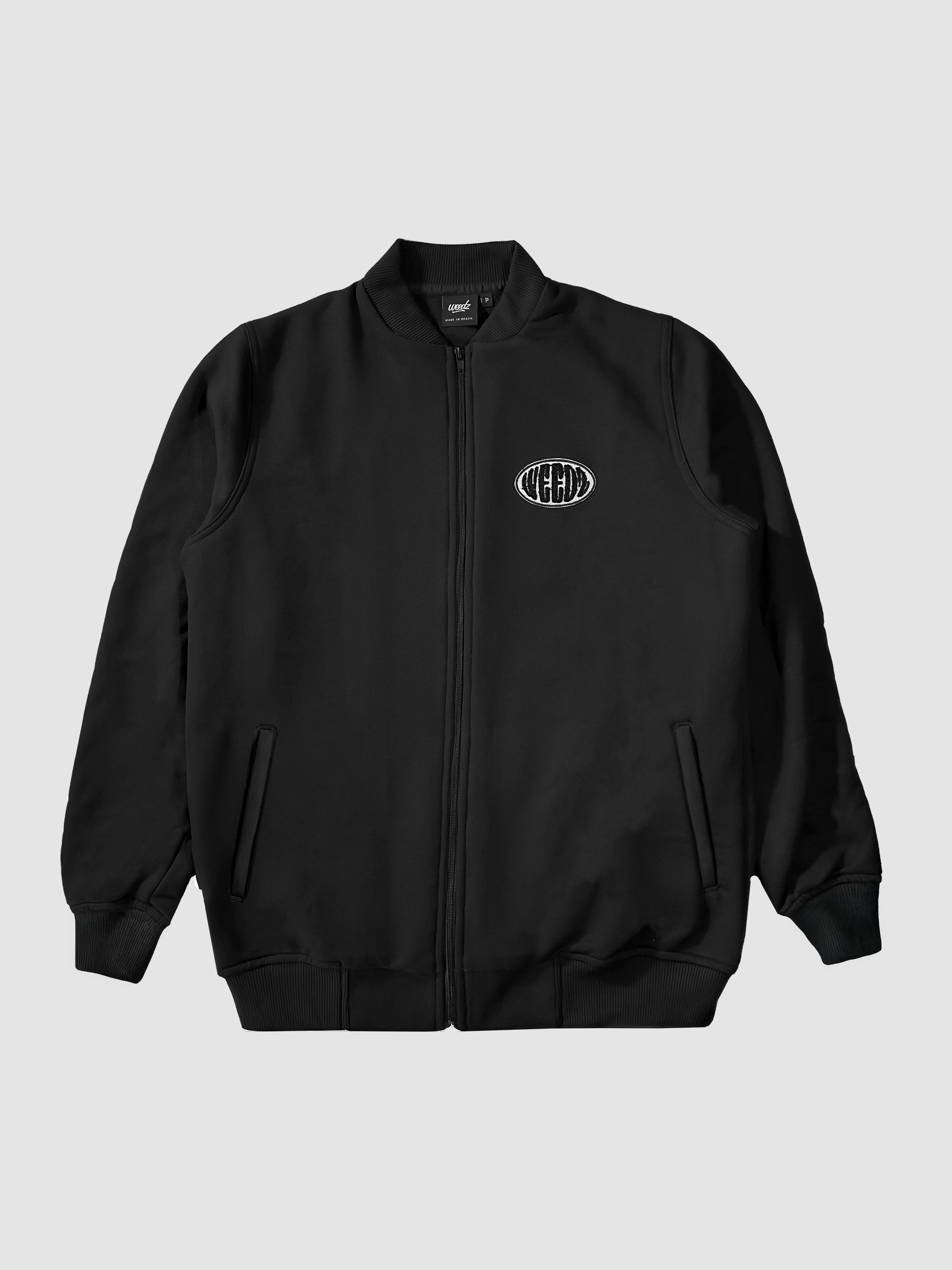 Black Sweatshirt Bomber Jacket