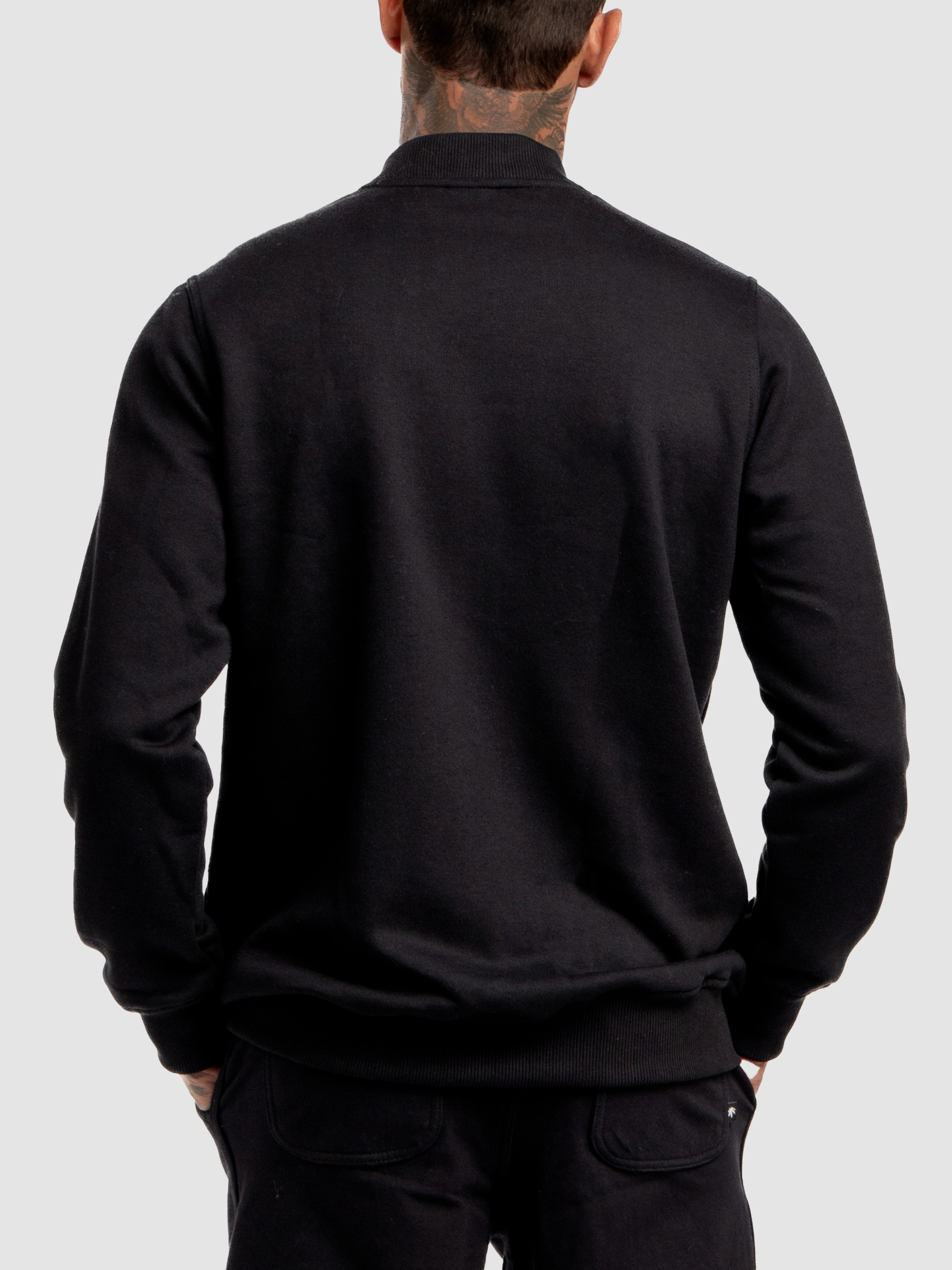 Black Sweatshirt Bomber Jacket