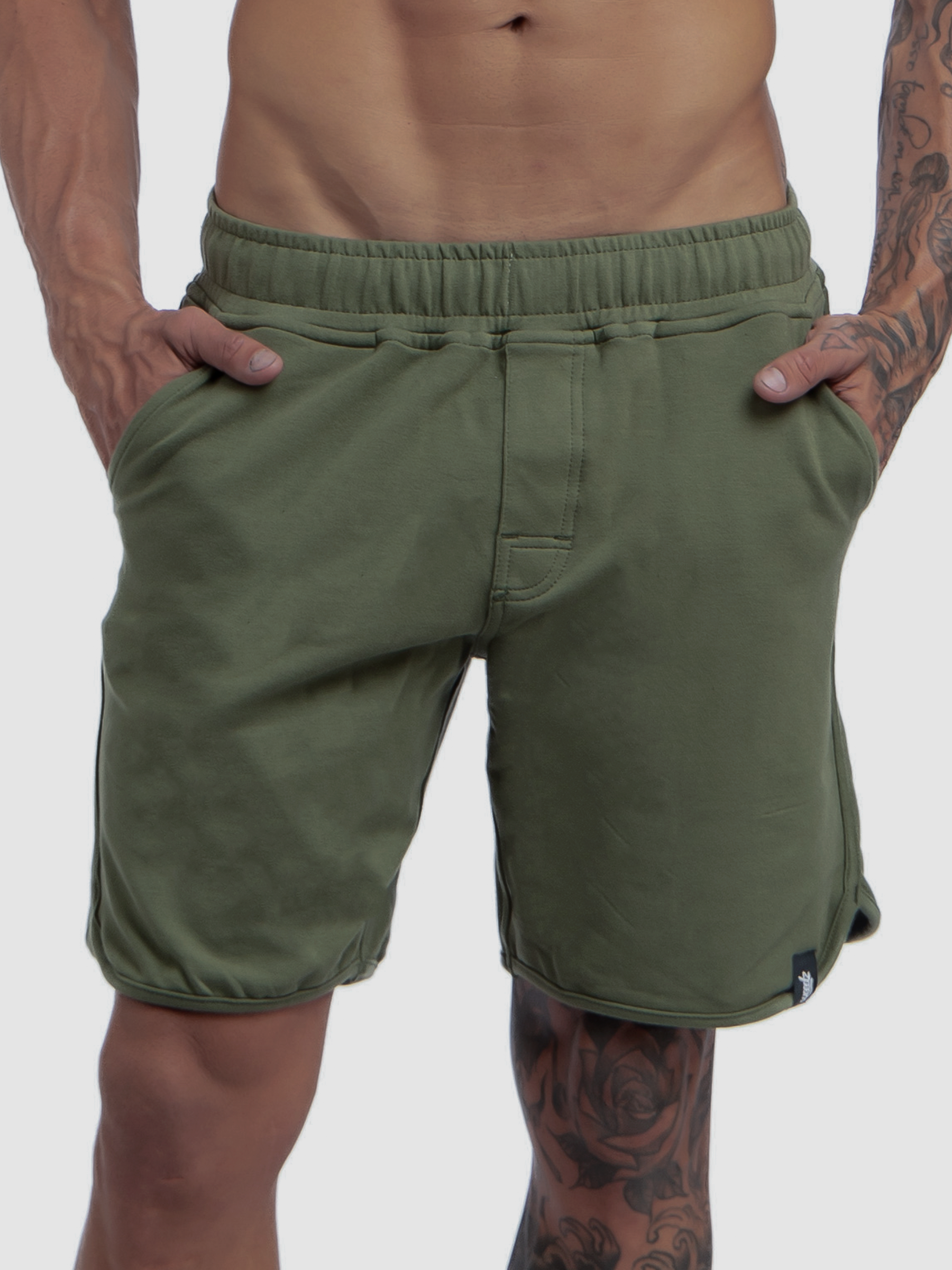 Green Stretch Sweatpants Walkshorts