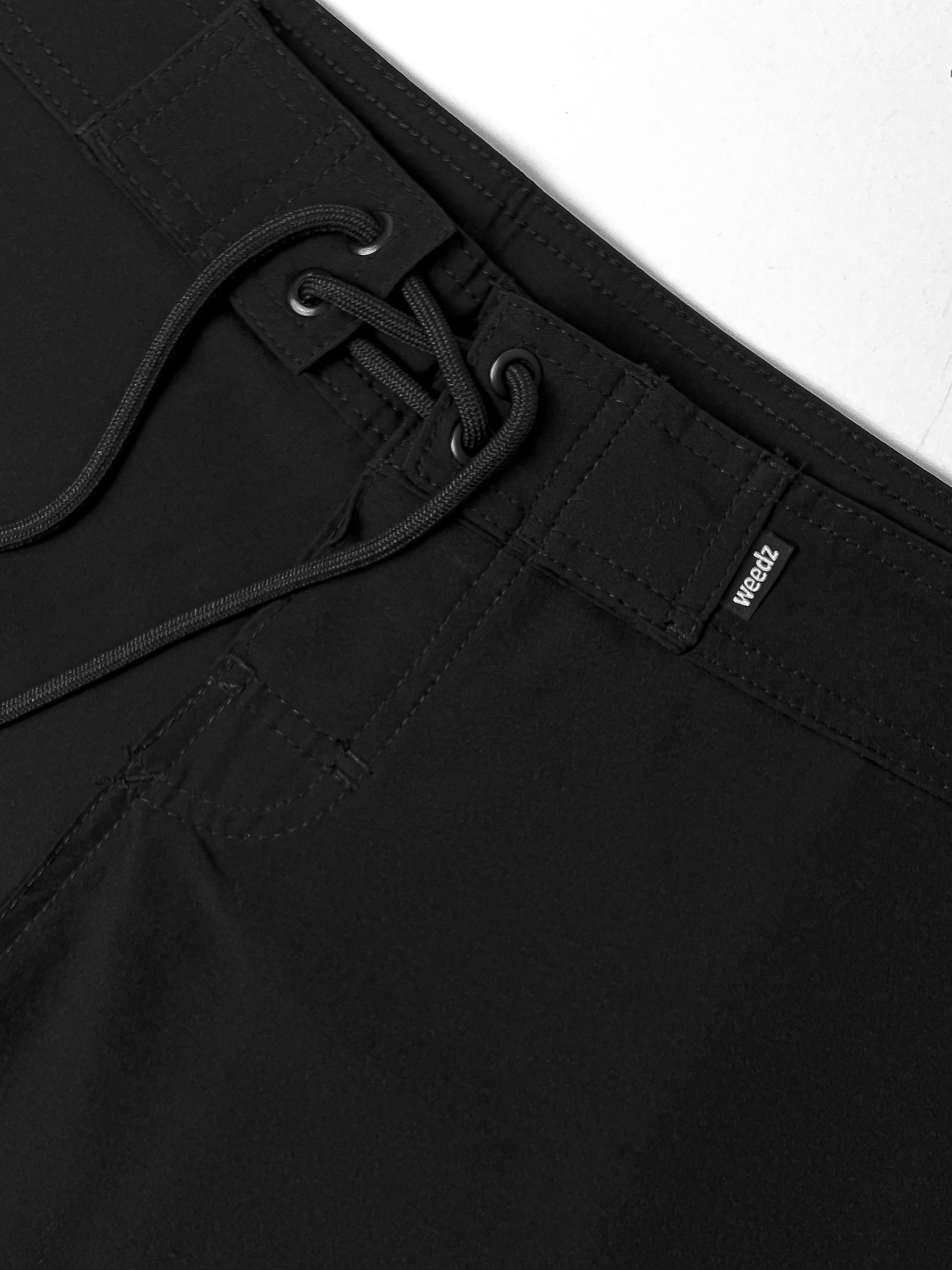 Black Retro Walkshorts